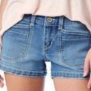 Delaney Stretch Denim Midi Shorts